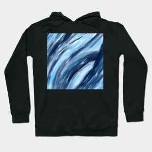 Blue Abstract Brushstrokes Hoodie